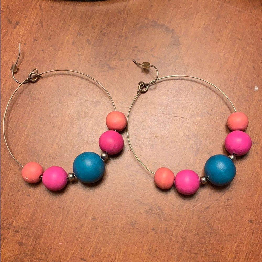 Funky Beaded Hoops